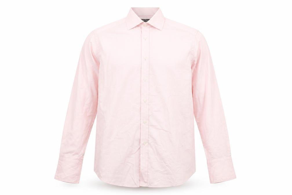 Marks & Spencer Men's Pink Button-Up Shirt Size 14.5