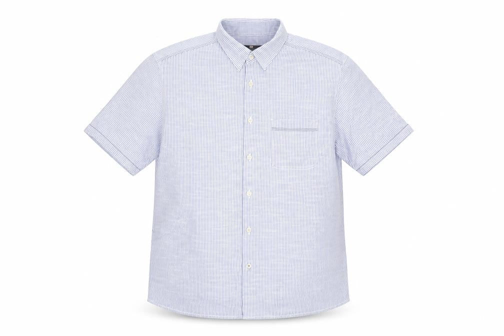 Marks & Spencer Blue Striped Men's Button-Up Shirt L