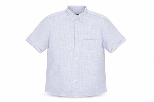 Marks & Spencer Blue Striped Men's Button-Up Shirt L