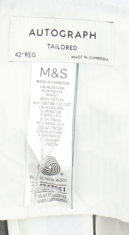 Marks & Spencer Men's Grey Wool Dress Pants 42R