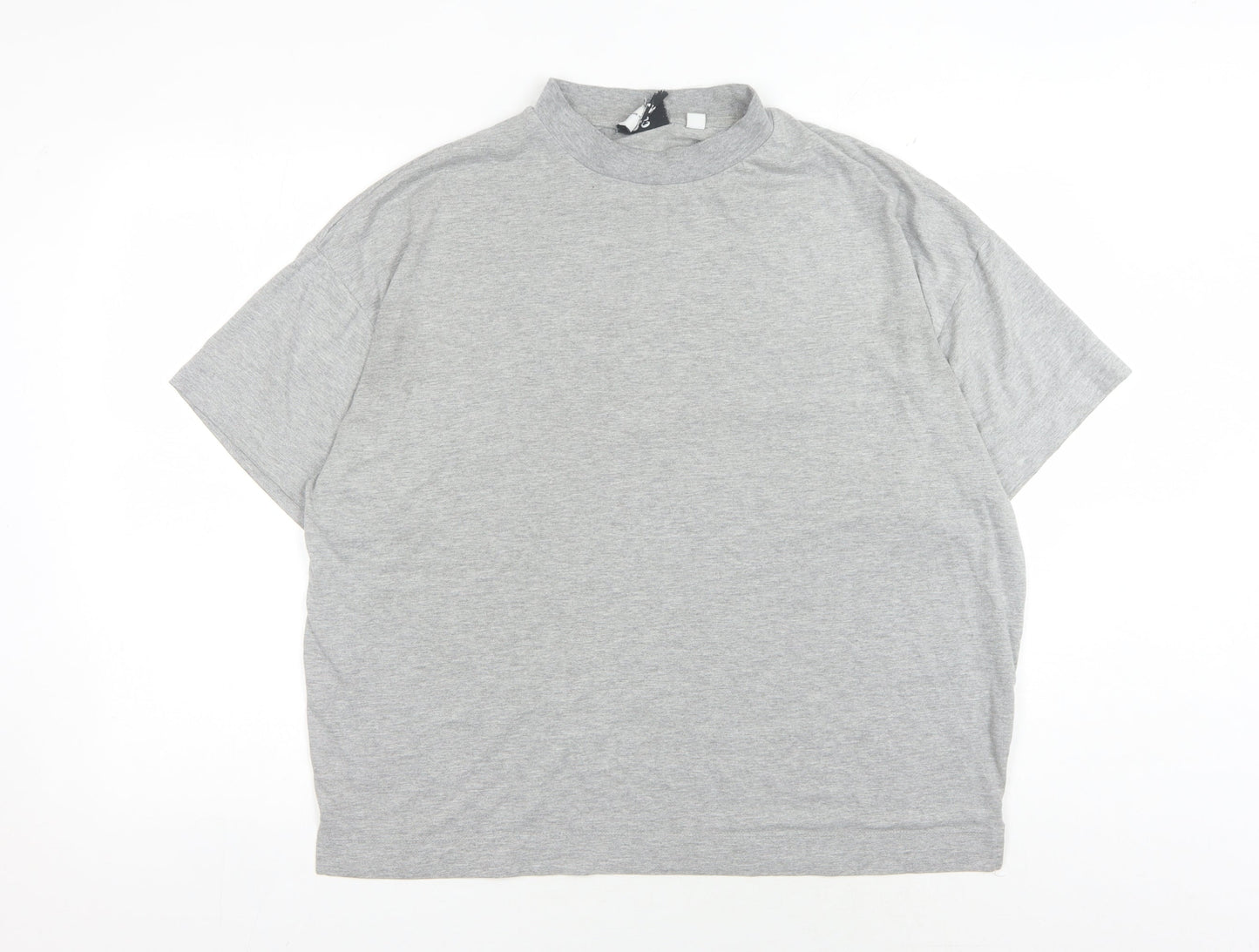 Collusion Grey Mock Neck T-Shirt M