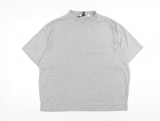 Collusion Grey Mock Neck T-Shirt M