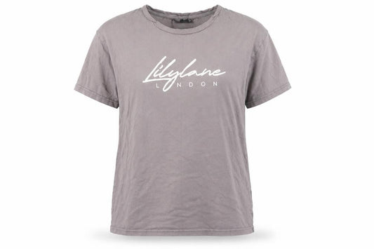 Lilylane Women's Grey Cotton Crew Neck T-Shirt M