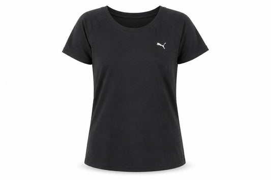 Front view of Puma Women's Black T-Shirt, size 12, Gym & Training
