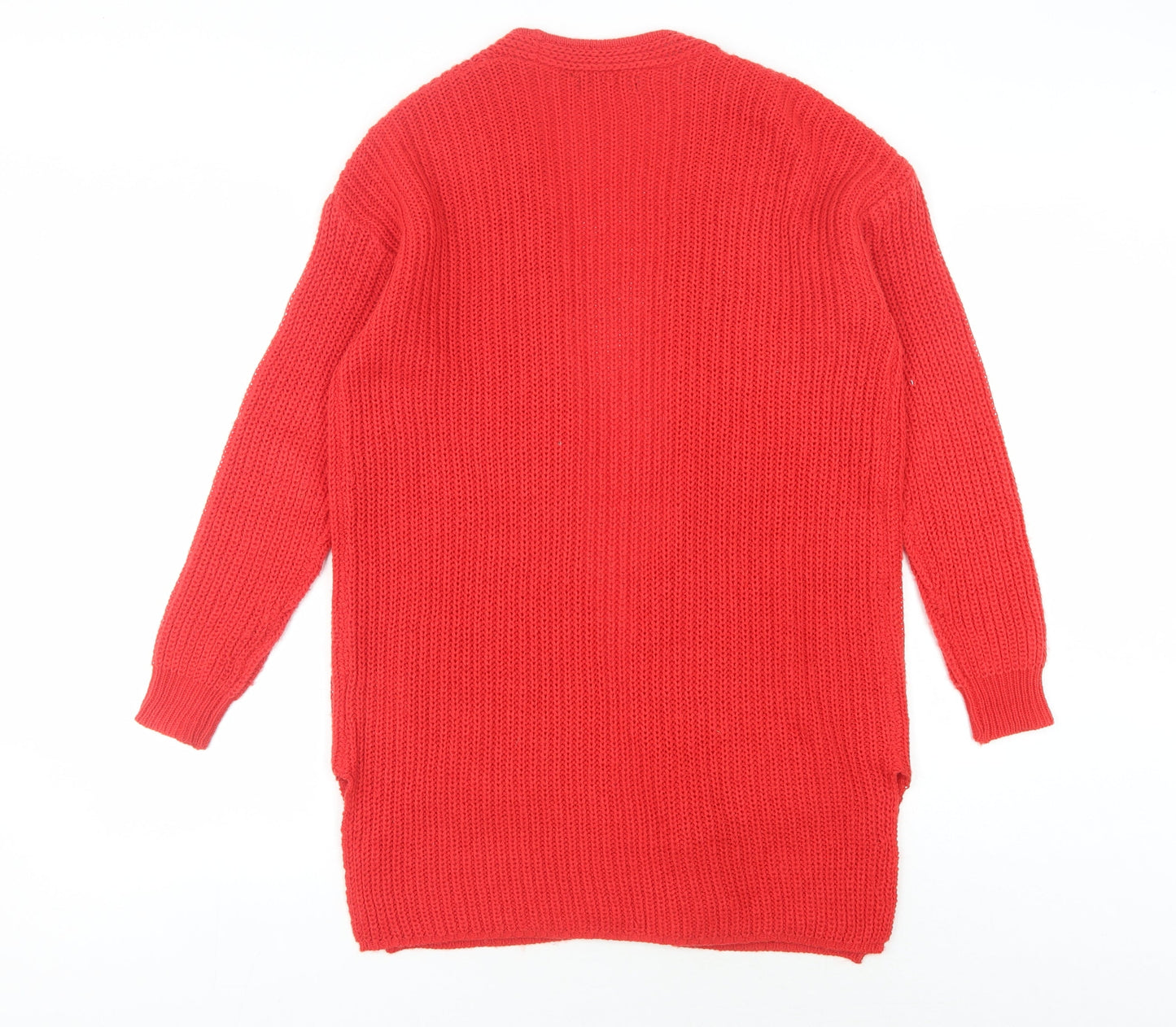 Brave Soul Women's Red Open Front Cardigan S Open Knit Casual