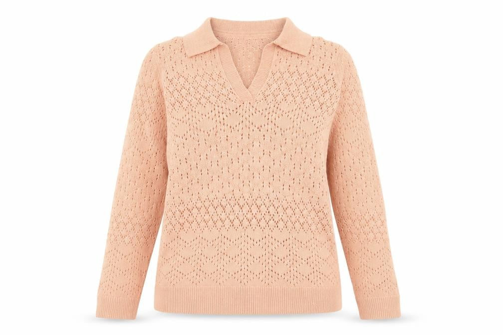 Fat Face Women’s Pink Collared Pullover Jumper Size 10
