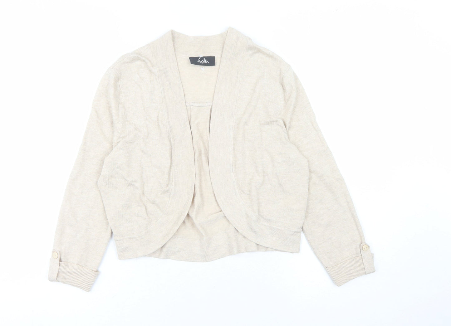 Wallis Women's Beige Open Front Cardigan, Size S