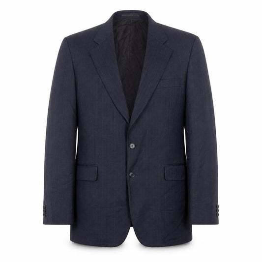 The Label Men's Blue Pinstriped Blazer Jacket 44 Long