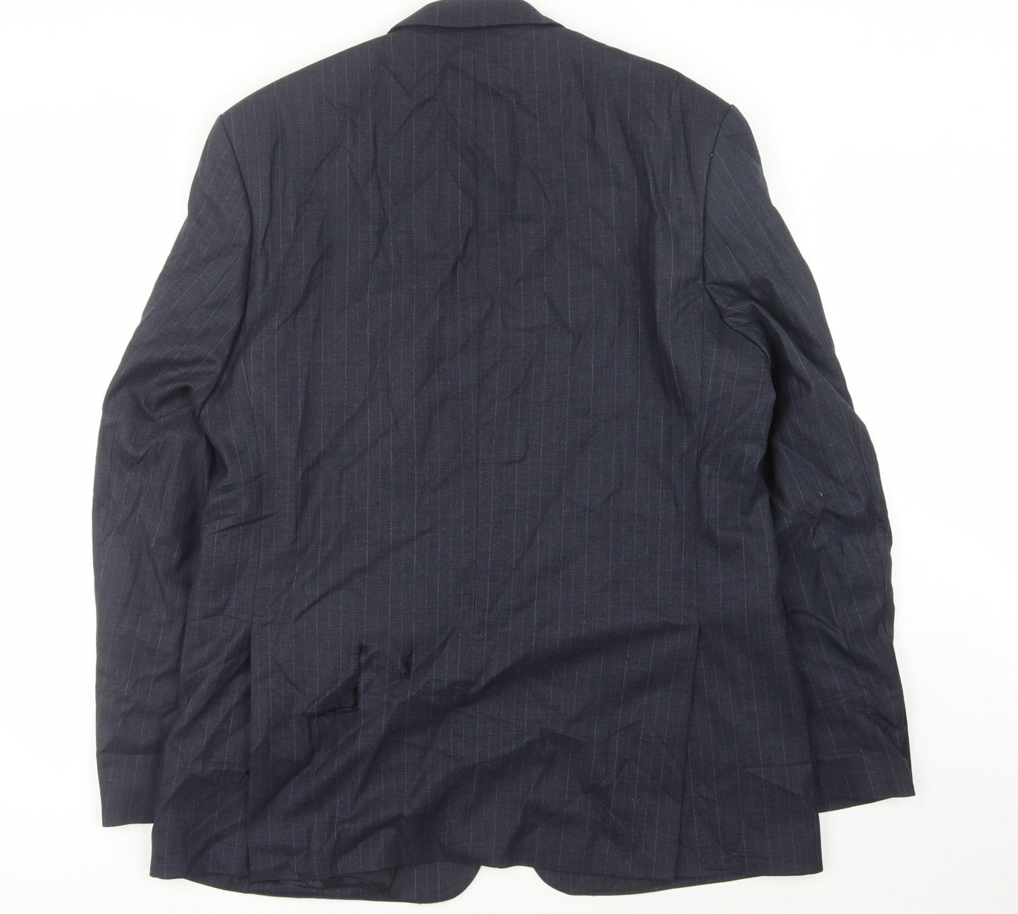 The Label Men's Blue Pinstriped Blazer Jacket 44 Long