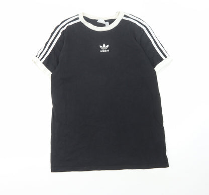 Additional front view of Adidas Women's Black T-Shirt, size 10, Basic Style