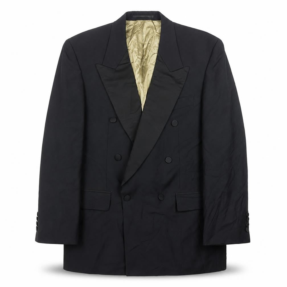 Van Gils Men's Black 40R Double-Breasted Tuxedo Blazer