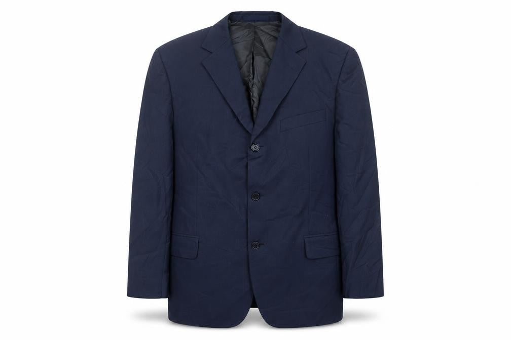 Eddy Taylor Mens Blue Wool Suit Jacket Size 42R