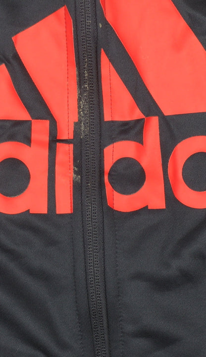 Additional view of Adidas boys’ blue full zip sweatshirt 9-10 years