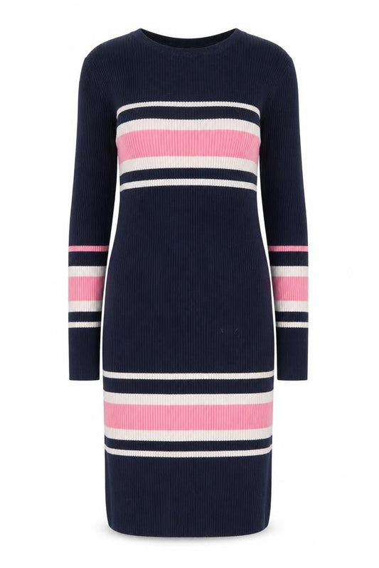 VILA Women's Multicoloured Striped Jumper Dress, M