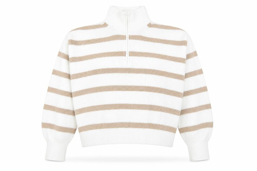 French Connection Women's Striped High Neck Jumper M