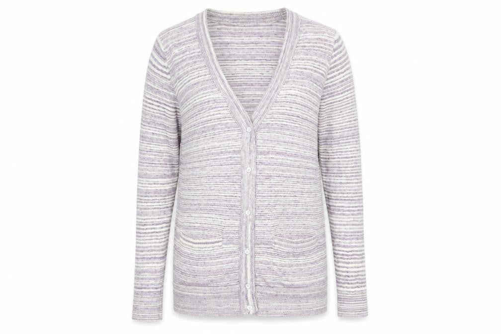 Gap Women's Purple Striped Cardigan Medium
