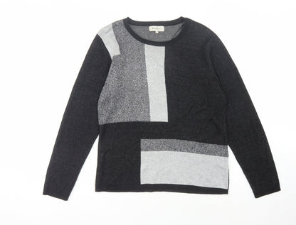 Bassini Women's Black Geometric Knit Jumper L