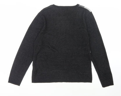 Bassini Women's Black Geometric Knit Jumper L
