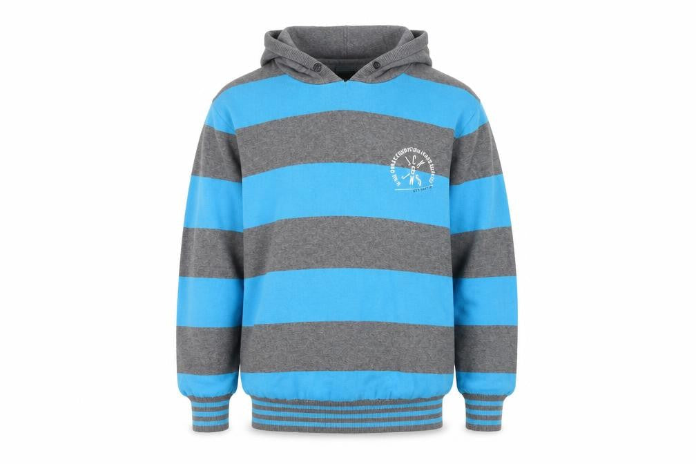 Jack & Jones Men's Blue Striped Hoodie - Medium