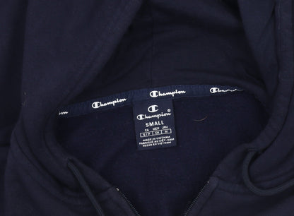 Champion Men's Blue Hooded Jacket S Logo Casual