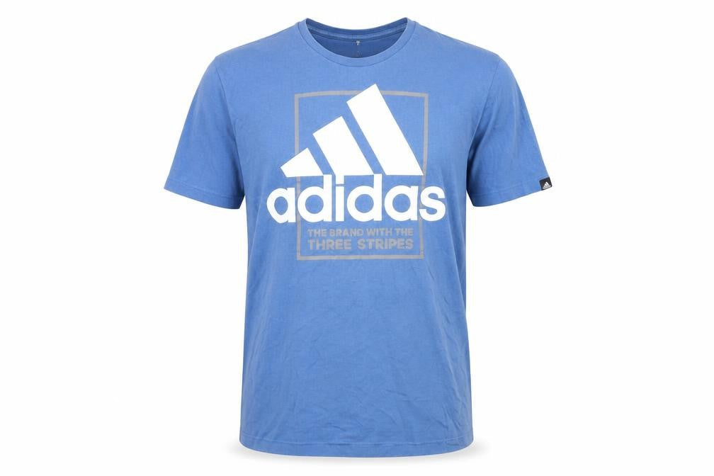 Adidas Men's Blue Graphic Logo T-Shirt Medium
