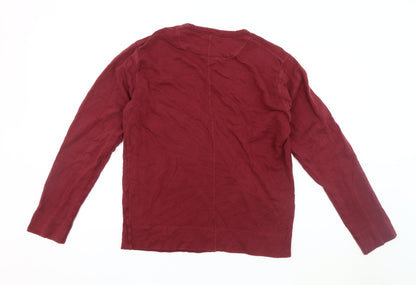 Jigsaw Men's Red Pullover Jumper, Size M, Crew Neck