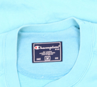 Champion Men's Blue Pullover Sweatshirt, Medium, Logo