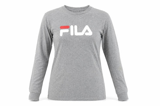 Fila Unisex Grey Long Sleeve Crew Neck T-Shirt
