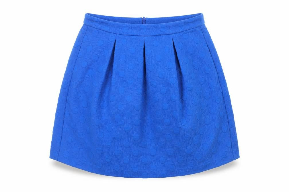 Boden Women's Blue Pleated Polka Dot Skirt Size S