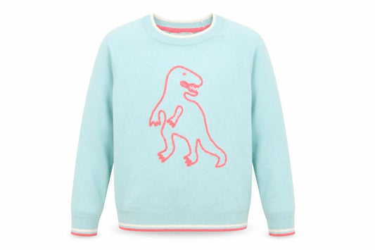 Boden Blue Dinosaur Pullover Jumper for Girls 11-12 Years
