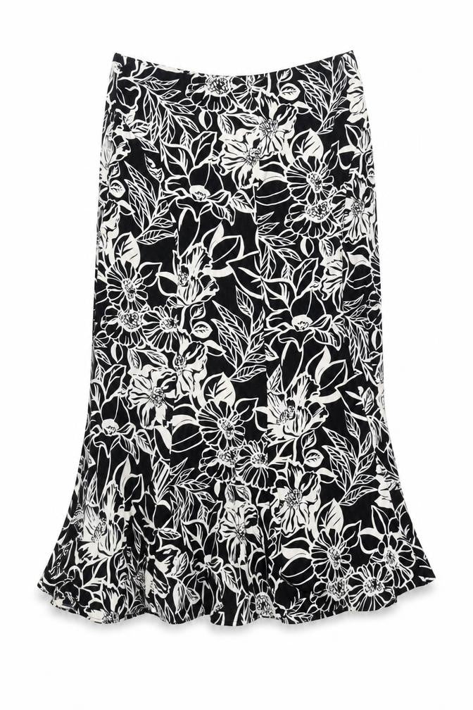 Eastex Women's Black Floral Skirt Size 14