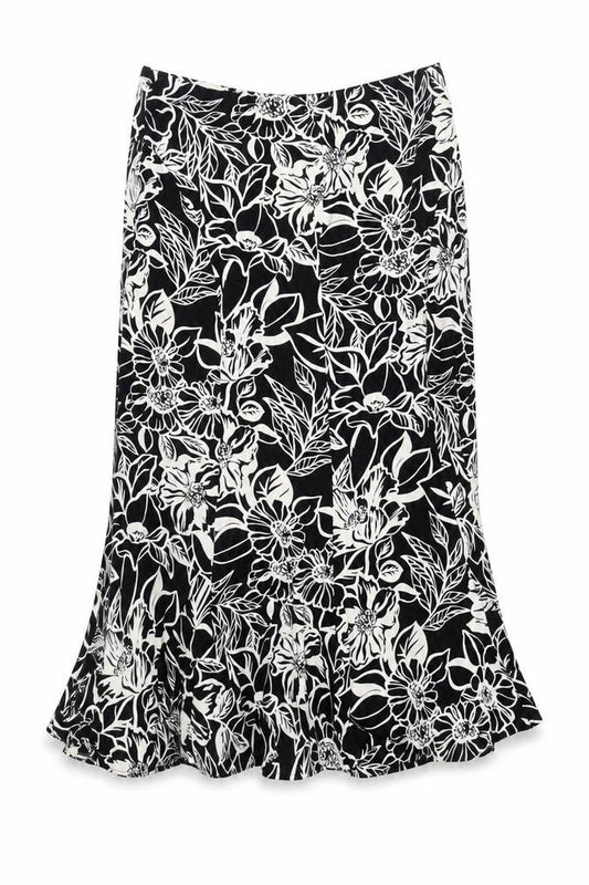 Eastex Women's Black Floral Skirt Size 14