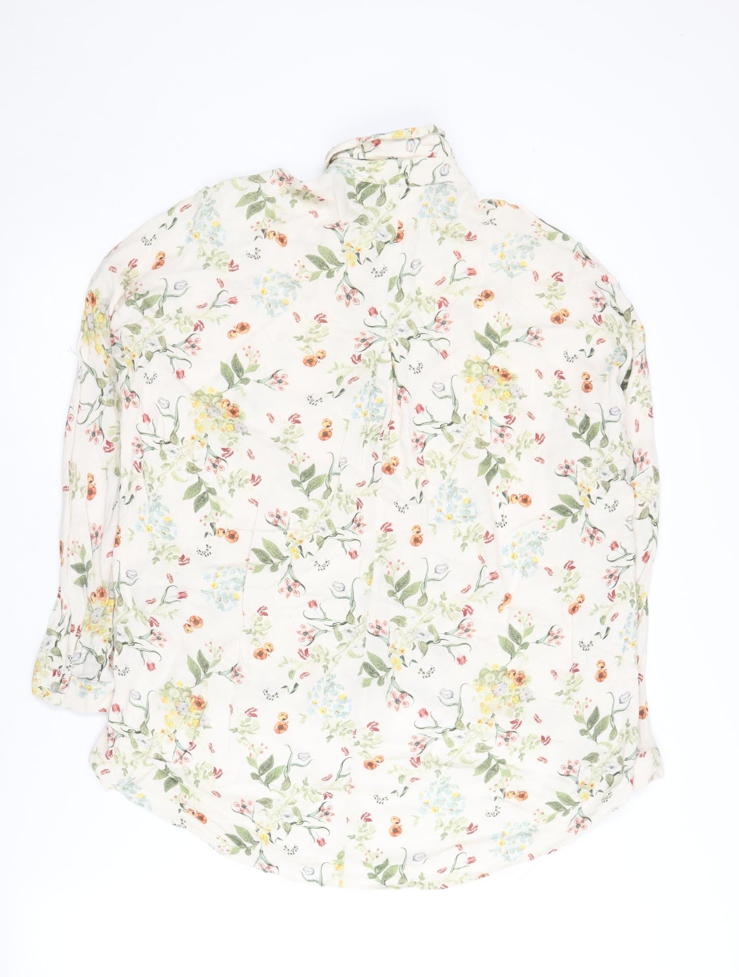 Zara Woman Floral Blouse XS Multicoloured Long Sleeve