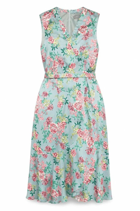 Mela London Women's Multicoloured Floral Wrap Dress