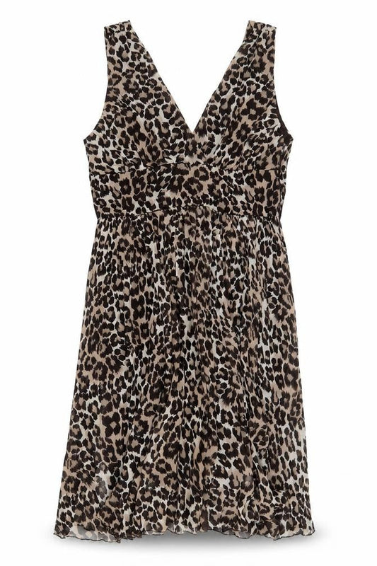 Select Women's Brown Leopard Print Dress, L