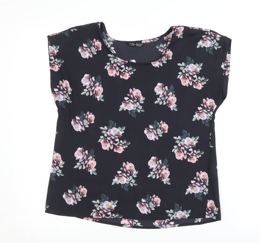 Select Women's Black Floral Blouse, Size 6