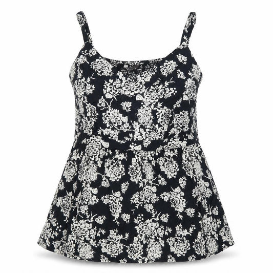 Bm Women's Black Floral Tank Top, Size 18, Viscose