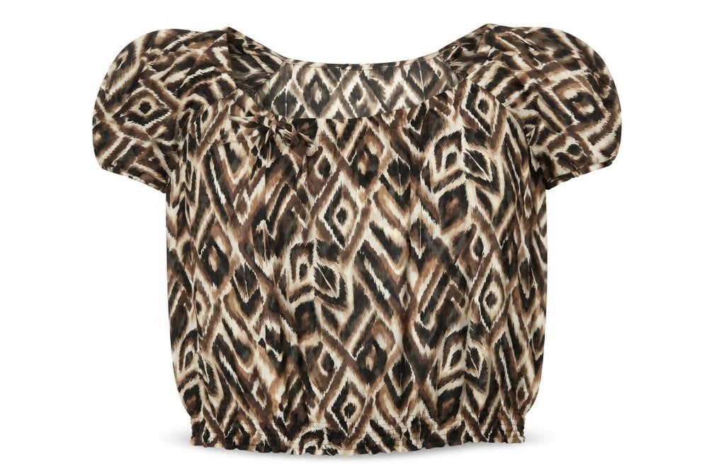 David Emanuel Women's Brown Geometric Blouse Size 20