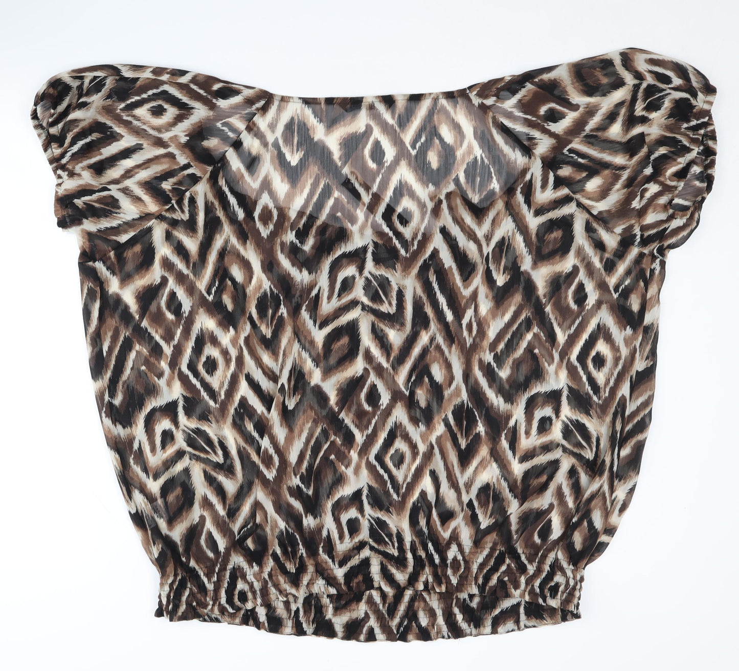 David Emanuel Women's Brown Geometric Blouse Size 20