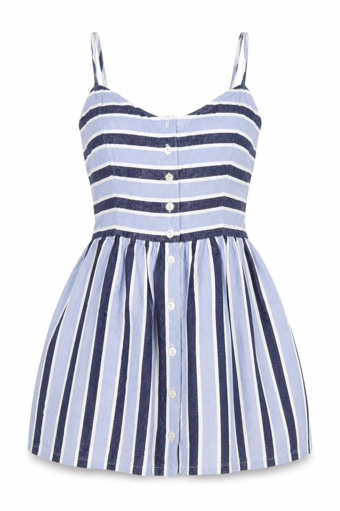 Earth Angel Blue Striped Camisole Blouse, XS, Women