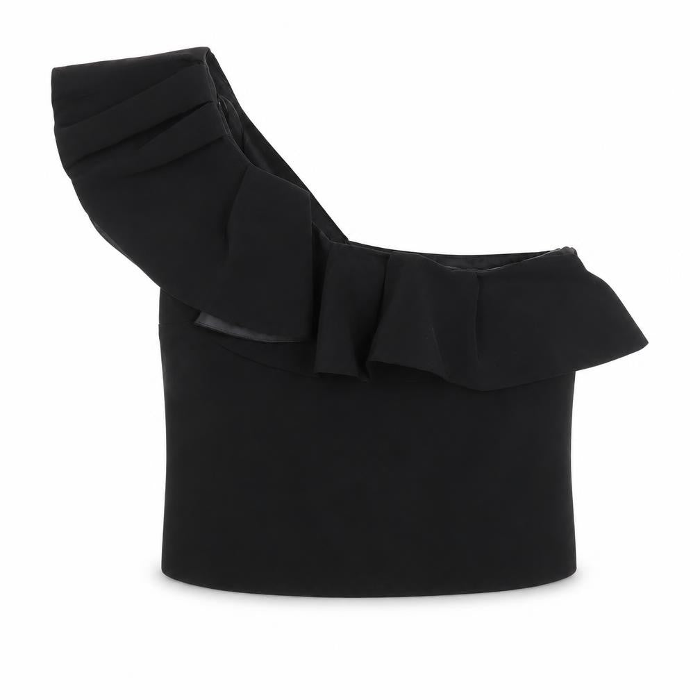 Topshop Women's Black One-Shoulder Blouse Size 8