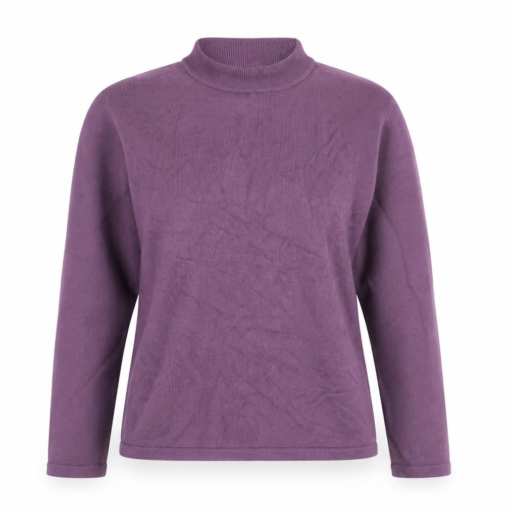 Marks & Spencer Women's Purple Mock Neck Jumper Size 14