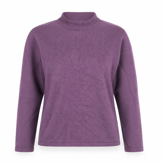 Marks & Spencer Women's Purple Mock Neck Jumper Size 14