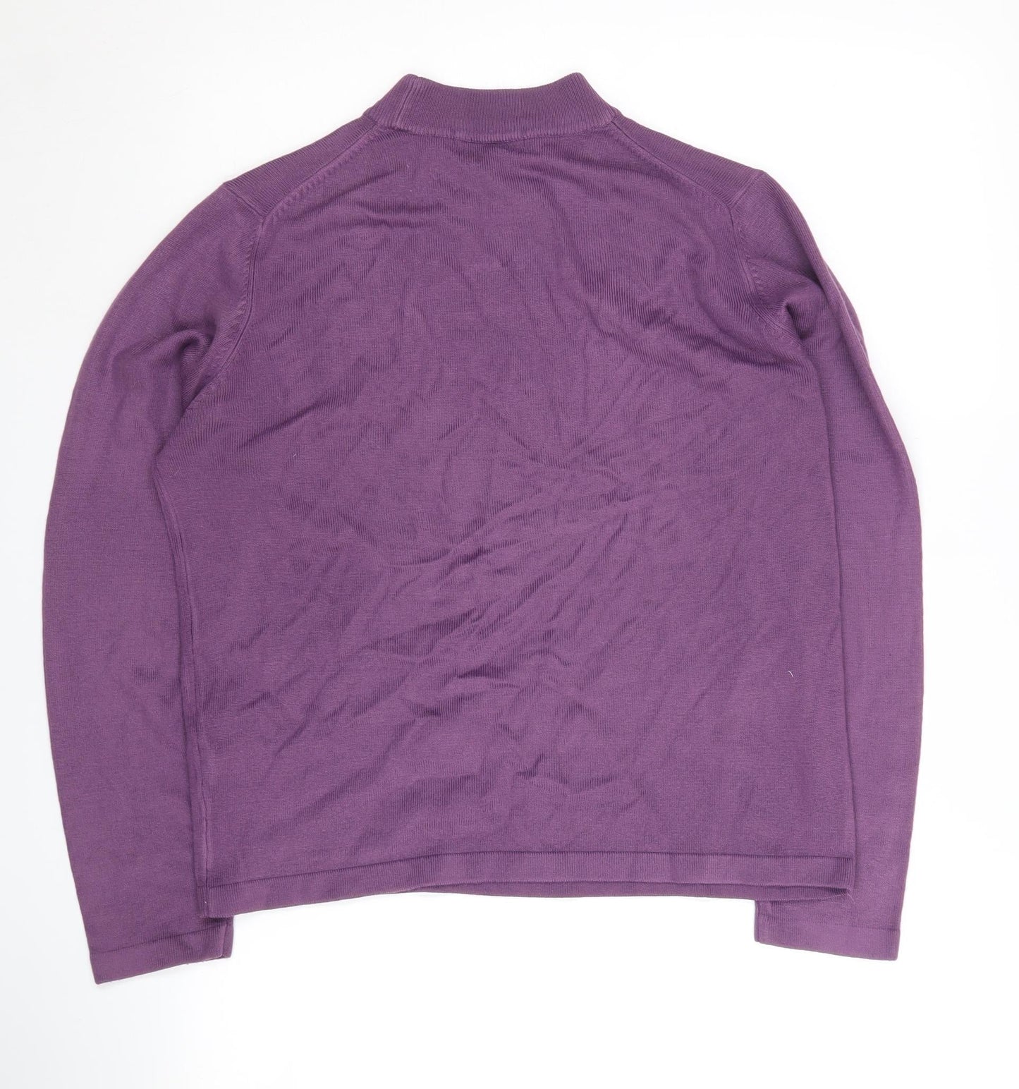 Marks and Spencer Women's Purple Mock Neck Jumper Size 14