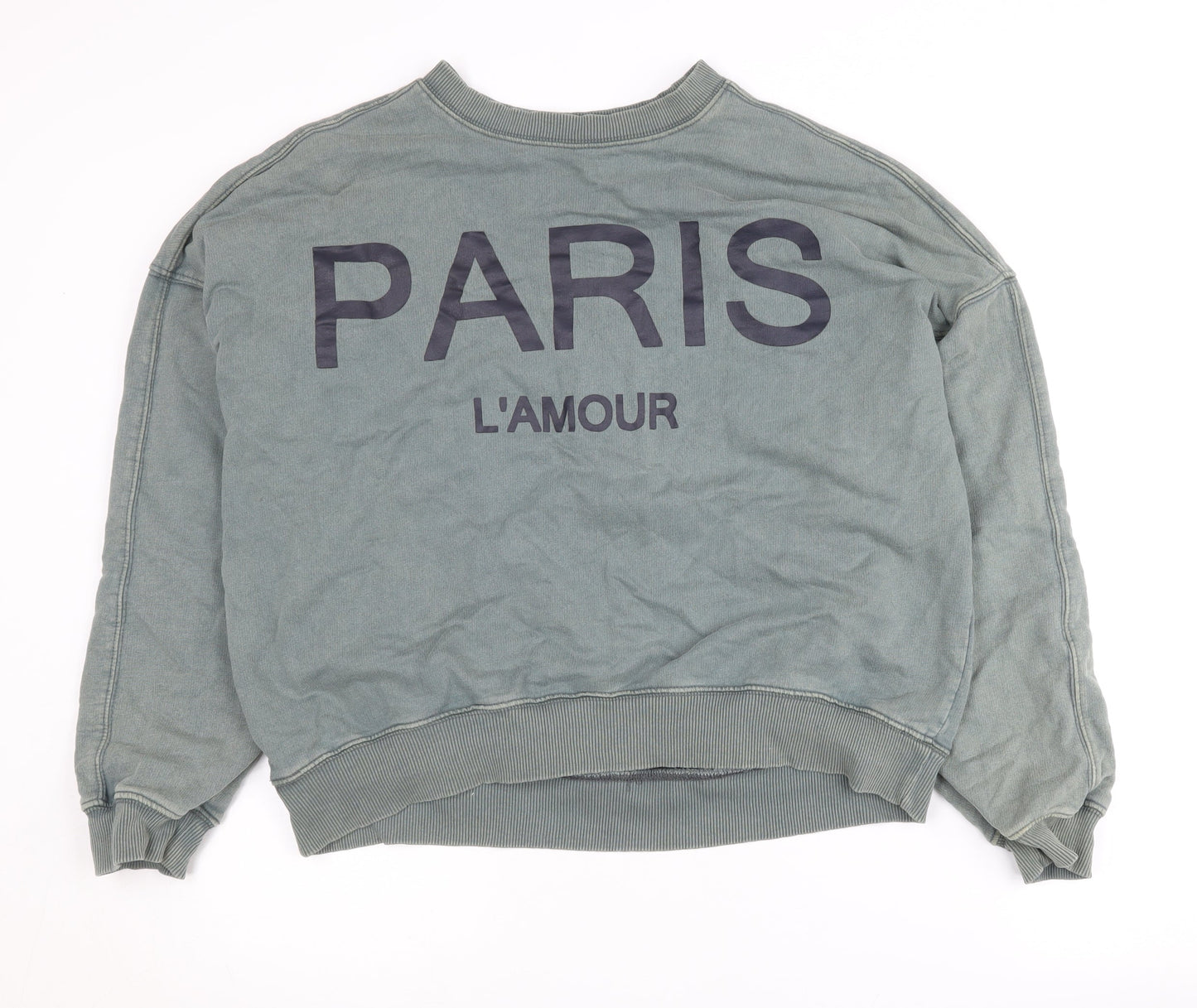 Next Women's Green Pullover Sweatshirt M Cotton