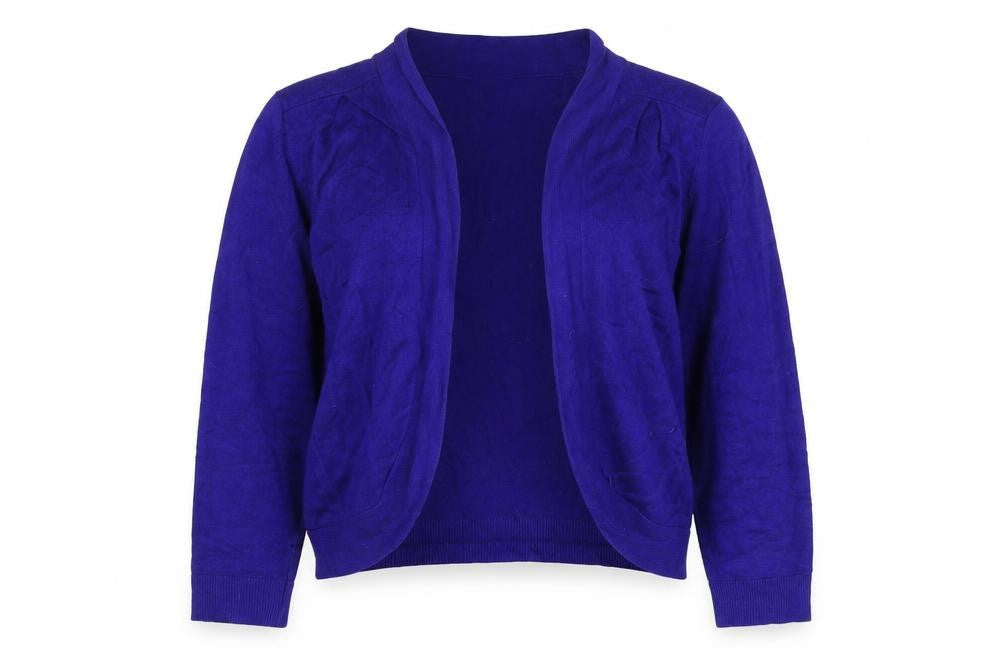 Bonmarché Women's Blue Open Front Cardigan M Long Sleeve
