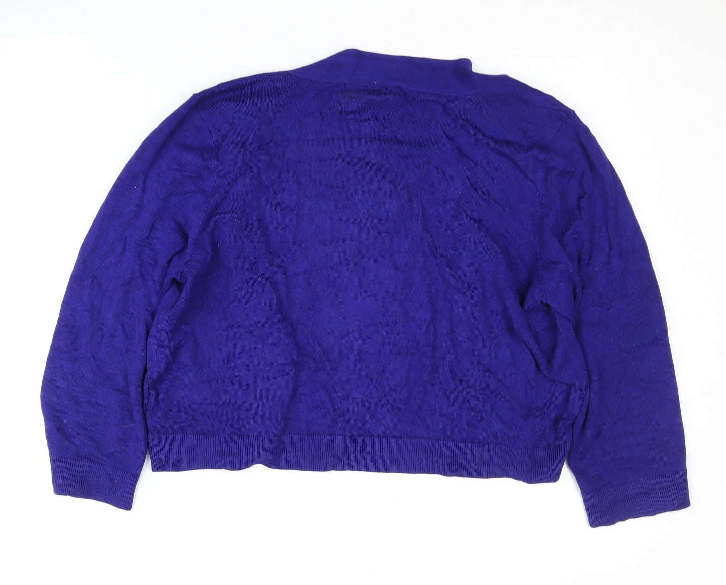 Bonmarché Women's Blue Open Front Cardigan M Long Sleeve