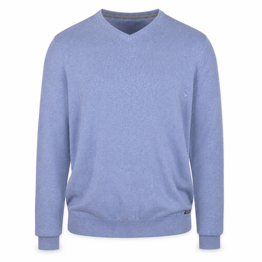 Threadbare Men's Blue V-Neck Pullover Jumper 2XL
