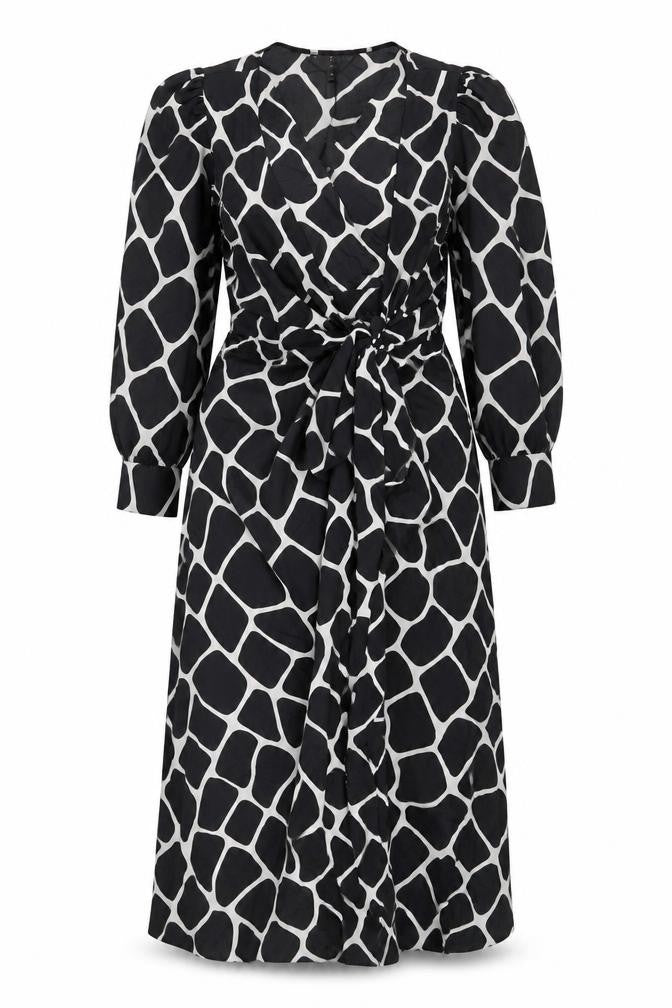 Next Women's Black Midi Wrap Dress Size 10