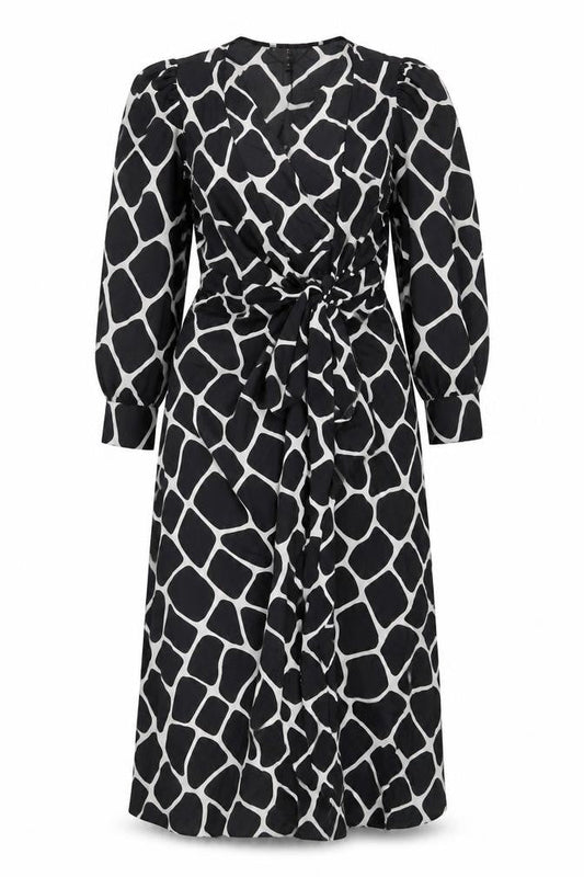 Next Women's Black Midi Wrap Dress Size 10